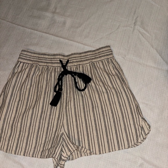 2/$30 ZARA High Waist Beige and Black Striped Beach, Boxer Shorts Size M - Picture 1 of 7